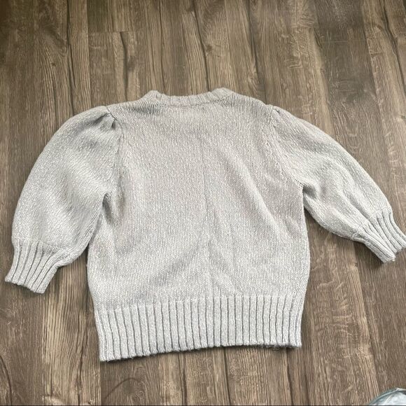 Popsugar Puff Sleeve Sweater Knit Crewneck Sparkly Blue - Picture 6 of 8